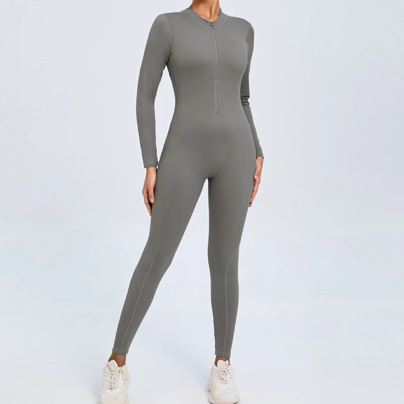Long Sleeveles V-Back Backless Jumpsuit