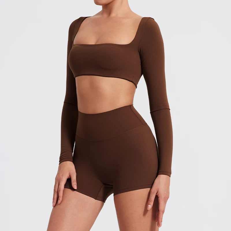 Square Neck Long Sleeve Top