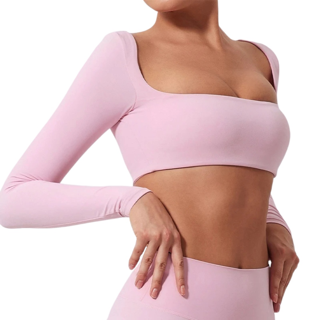Square Neck Long Sleeve Top