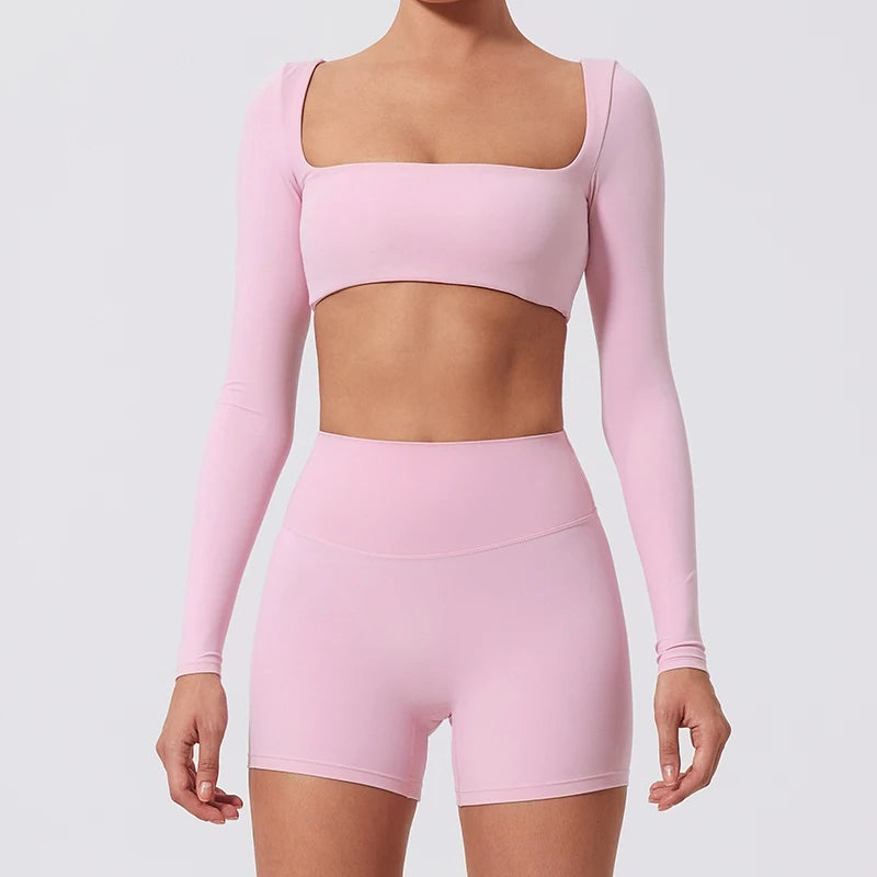 Square Neck Long Sleeve Top