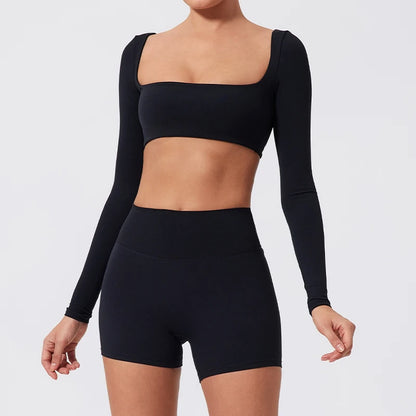 Square Neck Long Sleeve Top
