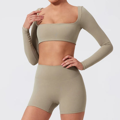 Square Neck Long Sleeve Top