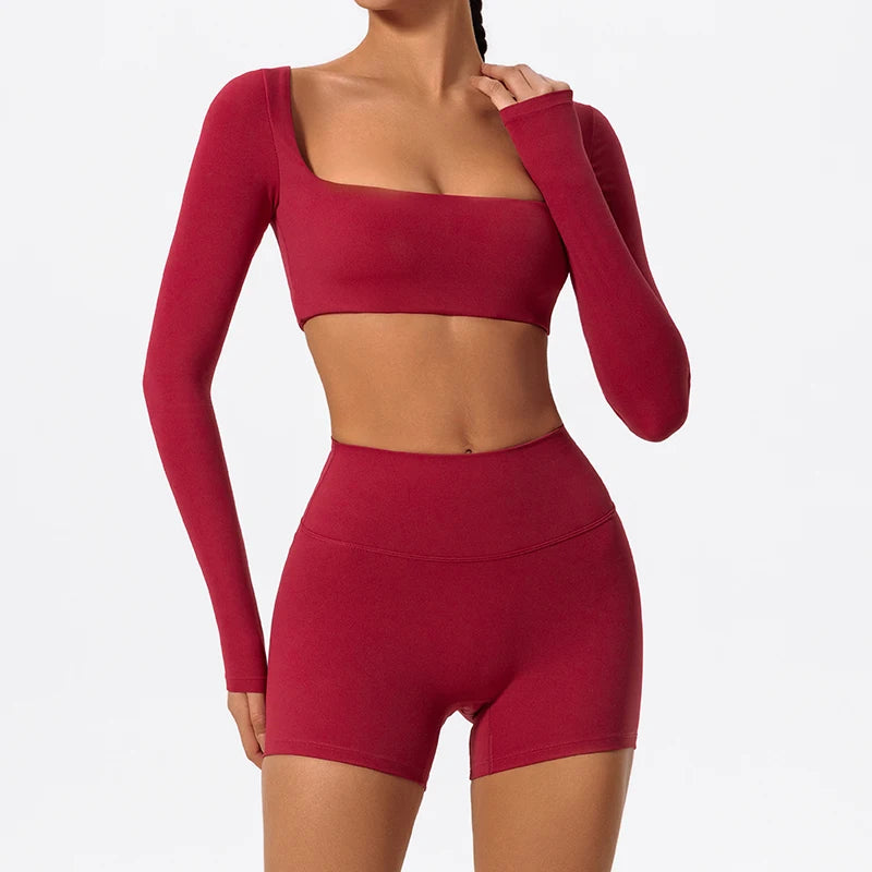 Square Neck Long Sleeve Top