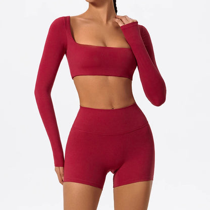 Square Neck Long Sleeve Top